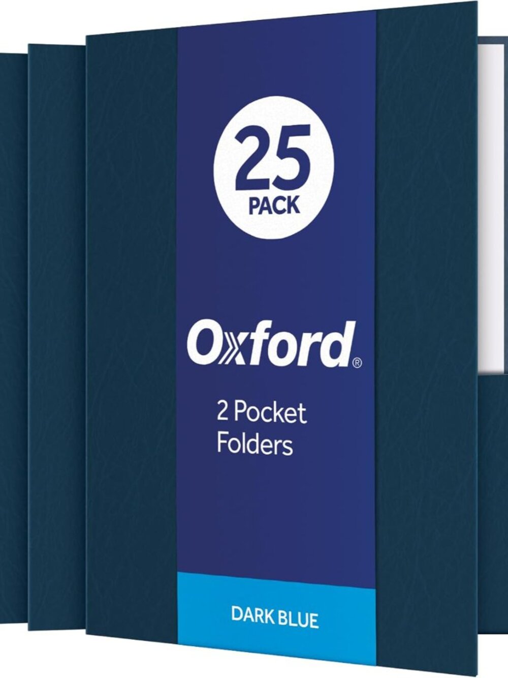 Twin-Pocket Folders, Textured Paper, Letter Size, Dark Blue, Holds 100 Sheets, B